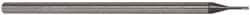 Accupro - 0.035", 0.052" LOC, 1/8" Shank Diam, 2-1/2" OAL, 3 Flute, Solid Carbide Square End Mill - Single End, AlTiN Finish, Spiral Flute, 30° Helix, Centercutting, Series Miniature - Eagle Tool & Supply