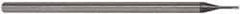 Accupro - 0.035", 0.052" LOC, 1/8" Shank Diam, 2-1/2" OAL, 3 Flute, Solid Carbide Square End Mill - Single End, AlTiN Finish, Spiral Flute, 30° Helix, Centercutting, Series Miniature - Eagle Tool & Supply