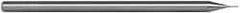 Accupro - 0.01", 0.015" LOC, 1/8" Shank Diam, 2-1/2" OAL, 3 Flute, Solid Carbide Square End Mill - Single End, Uncoated, Spiral Flute, 30° Helix, Centercutting, Right Hand Cut, Right Hand Flute, Series Miniature - Eagle Tool & Supply