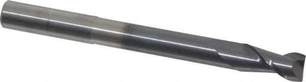 Accupro - 3/8", 3/4" LOC, 3/8" Shank Diam, 4" OAL, 2 Flute, Solid Carbide Square End Mill - Single End, AlTiN Finish, Spiral Flute, 40° Helix, Centercutting, Right Hand Cut, Right Hand Flute - Eagle Tool & Supply