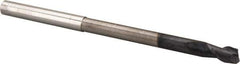 Accupro - 1/4", 1/2" LOC, 1/4" Shank Diam, 4" OAL, 2 Flute, Solid Carbide Square End Mill - Single End, AlTiN Finish, Spiral Flute, 40° Helix, Centercutting, Right Hand Cut, Right Hand Flute - Eagle Tool & Supply