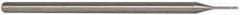 Accupro - 0.03", 0.045" LOC, 1/8" Shank Diam, 2-1/2" OAL, 3 Flute, Solid Carbide Square End Mill - Single End, Uncoated, Spiral Flute, 30° Helix, Centercutting, Series Miniature - Eagle Tool & Supply