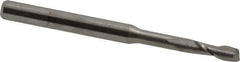 Accupro - 3/32", 9/32" LOC, 1/8" Shank Diam, 1-1/2" OAL, 2 Flute, Solid Carbide Square End Mill - Single End, Uncoated, Spiral Flute, 30° Helix, Centercutting, Right Hand Cut, Right Hand Flute - Eagle Tool & Supply
