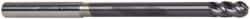 Accupro - 3/16" Diam, 3/8" LOC, 4 Flute Solid Carbide Ball End Mill - AlTiN Finish, Single End, 3" OAL, 3/16" Shank Diam, Spiral Flute - Eagle Tool & Supply