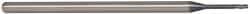 Accupro - 0.05", 0.075" LOC, 1/8" Shank Diam, 2-1/2" OAL, 3 Flute, Solid Carbide Square End Mill - Single End, AlTiN Finish, Spiral Flute, 30° Helix, Centercutting, Series Miniature - Eagle Tool & Supply