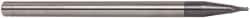 Accupro - 0.08" Diam, 0.08" LOC, 2 Flute Solid Carbide Ball End Mill - AlTiN Finish, Single End, 4" OAL, 1/4" Shank Diam, Spiral Flute - Eagle Tool & Supply