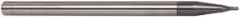 Accupro - 0.08" Diam, 0.08" LOC, 2 Flute Solid Carbide Ball End Mill - AlTiN Finish, Single End, 4" OAL, 1/4" Shank Diam, Spiral Flute - Eagle Tool & Supply
