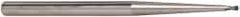 Accupro - 0.08" Diam, 0.08" LOC, 2 Flute Solid Carbide Ball End Mill - AlTiN Finish, Single End, 4" OAL, 1/4" Shank Diam, Spiral Flute - Eagle Tool & Supply