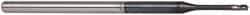 Accupro - 0.06", 0.09" LOC, 1/8" Shank Diam, 2-1/2" OAL, 3 Flute, Solid Carbide Square End Mill - Single End, AlTiN Finish, Spiral Flute, 30° Helix, Centercutting, Series Miniature - Eagle Tool & Supply