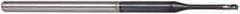 Accupro - 0.06", 0.09" LOC, 1/8" Shank Diam, 2-1/2" OAL, 3 Flute, Solid Carbide Square End Mill - Single End, AlTiN Finish, Spiral Flute, 30° Helix, Centercutting, Series Miniature - Eagle Tool & Supply