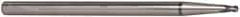 Accupro - 1/8" Diam, 1/8" LOC, 2 Flute Solid Carbide Ball End Mill - AlTiN Finish, Single End, 4" OAL, 1/4" Shank Diam, Spiral Flute - Eagle Tool & Supply
