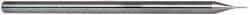Accupro - 1/64", 0.022" LOC, 1/8" Shank Diam, 2-1/2" OAL, 3 Flute, Solid Carbide Square End Mill - Single End, Uncoated, Spiral Flute, 30° Helix, Centercutting, Right Hand Cut, Right Hand Flute, Series Miniature - Eagle Tool & Supply