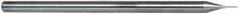 Accupro - 1/64", 0.022" LOC, 1/8" Shank Diam, 2-1/2" OAL, 3 Flute, Solid Carbide Square End Mill - Single End, Uncoated, Spiral Flute, 30° Helix, Centercutting, Right Hand Cut, Right Hand Flute, Series Miniature - Eagle Tool & Supply