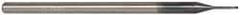 Accupro - 0.03", 0.045" LOC, 1/8" Shank Diam, 2-1/2" OAL, 3 Flute, Solid Carbide Square End Mill - Single End, AlTiN Finish, Spiral Flute, 30° Helix, Centercutting, Series Miniature - Eagle Tool & Supply