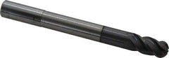 Accupro - 5/8" Diam, 1-1/4" LOC, 4 Flute Solid Carbide Ball End Mill - AlTiN Finish, Single End, 6" OAL, 5/8" Shank Diam, Spiral Flute - Eagle Tool & Supply