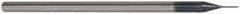 Accupro - 0.02", 0.03" LOC, 1/8" Shank Diam, 2-1/2" OAL, 3 Flute, Solid Carbide Square End Mill - Single End, AlTiN Finish, Spiral Flute, 30° Helix, Centercutting, Series Miniature - Eagle Tool & Supply