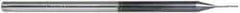 Accupro - 0.02" Diam, 0.1" LOC, 3 Flute Solid Carbide Ball End Mill - AlTiN Finish, Single End, 2-1/2" OAL, 1/8" Shank Diam, Spiral Flute - Eagle Tool & Supply