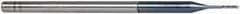 Accupro - 0.03" Diam, 0.15" LOC, 3 Flute Solid Carbide Ball End Mill - AlTiN Finish, Single End, 2-1/2" OAL, 1/8" Shank Diam, Spiral Flute - Eagle Tool & Supply