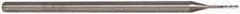 Accupro - 0.03", 0.15" LOC, 1/8" Shank Diam, 2-1/2" OAL, 3 Flute, Solid Carbide Square End Mill - Single End, Uncoated, Spiral Flute, 30° Helix, Centercutting, Series Miniature - Eagle Tool & Supply