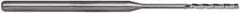 Accupro - 0.06", 1/2" LOC, 1/8" Shank Diam, 2-1/2" OAL, 3 Flute, Solid Carbide Square End Mill - Single End, Uncoated, Spiral Flute, 30° Helix, Centercutting, Series Miniature - Eagle Tool & Supply
