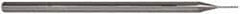 Accupro - 0.02", 0.03" LOC, 1/8" Shank Diam, 2-1/2" OAL, 3 Flute, Solid Carbide Square End Mill - Single End, Uncoated, Spiral Flute, 30° Helix, Centercutting, Right Hand Cut, Right Hand Flute, Series Miniature - Eagle Tool & Supply