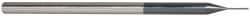 Accupro - 0.02", 0.03" LOC, 1/8" Shank Diam, 2-1/2" OAL, 3 Flute, Solid Carbide Square End Mill - Single End, AlTiN Finish, Spiral Flute, 30° Helix, Centercutting, Right Hand Cut, Right Hand Flute, Series Miniature - Eagle Tool & Supply