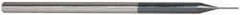 Accupro - 0.02", 0.03" LOC, 1/8" Shank Diam, 2-1/2" OAL, 3 Flute, Solid Carbide Square End Mill - Single End, AlTiN Finish, Spiral Flute, 30° Helix, Centercutting, Right Hand Cut, Right Hand Flute, Series Miniature - Eagle Tool & Supply