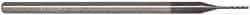 Accupro - 0.03", 0.15" LOC, 1/8" Shank Diam, 2-1/2" OAL, 3 Flute, Solid Carbide Square End Mill - Single End, AlTiN Finish, Spiral Flute, 30° Helix, Centercutting, Series Miniature - Eagle Tool & Supply