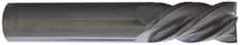 Accupro - 1/2", 1" LOC, 1/2" Shank Diam, 3" OAL, 4 Flute, Solid Carbide Square End Mill - Single End, Uncoated, Spiral Flute, 40° Helix, Centercutting, Right Hand Cut, Left Hand Flute - Eagle Tool & Supply