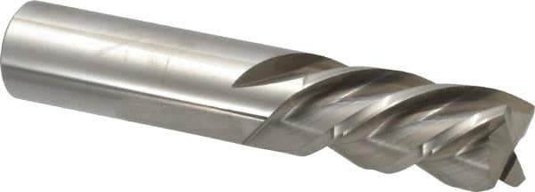 Accupro - 3/4", 1-1/2" LOC, 3/4" Shank Diam, 4" OAL, 4 Flute, Solid Carbide Square End Mill - Single End, Uncoated, Spiral Flute, 40° Helix, Centercutting, Right Hand Cut, Left Hand Flute - Eagle Tool & Supply