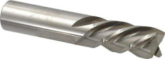 Accupro - 3/4", 1-1/2" LOC, 3/4" Shank Diam, 4" OAL, 4 Flute, Solid Carbide Square End Mill - Single End, Uncoated, Spiral Flute, 40° Helix, Centercutting, Right Hand Cut, Left Hand Flute - Eagle Tool & Supply