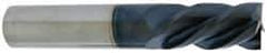 Accupro - 1/4", 3/4" LOC, 1/4" Shank Diam, 2-1/2" OAL, 4 Flute, Solid Carbide Square End Mill - Single End, AlTiN Finish, Spiral Flute, 40° Helix, Centercutting, Right Hand Cut, Left Hand Flute - Eagle Tool & Supply