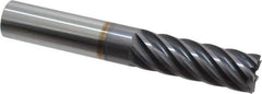 Accupro - 3/4", 2-1/4" LOC, 3/4" Shank Diam, 5" OAL, 7 Flute, Solid Carbide Square End Mill - Single End, AlTiN Finish, Spiral Flute, 37.50° Helix, Centercutting, Right Hand Cut, Right Hand Flute - Eagle Tool & Supply