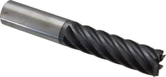 Accupro - 5/8", 2-1/8" LOC, 5/8" Shank Diam, 4" OAL, 7 Flute, Solid Carbide Square End Mill - Single End, AlTiN Finish, Spiral Flute, 37.50° Helix, Centercutting, Right Hand Cut, Right Hand Flute - Eagle Tool & Supply