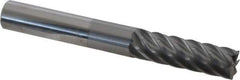 Accupro - 1/2", 7 Flute, Single End, Solid Carbide, 0.02" Corner Radius End Mill - 4" OAL, 37° Helix, Right Hand Flute, 1-5/8" LOC, Right Hand Cut - Eagle Tool & Supply
