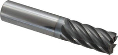 Accupro - 3/4", 7 Flute, Single End, Solid Carbide, 0.03" Corner Radius End Mill - 4" OAL, 37° Helix, Right Hand Flute, 1-5/8" LOC, Right Hand Cut - Eagle Tool & Supply