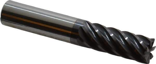 Accupro - 1/2", 7 Flute, Single End, Solid Carbide, 0.02" Corner Radius End Mill - 3" OAL, 37° Helix, Right Hand Flute, 1-1/4" LOC, Right Hand Cut - Eagle Tool & Supply