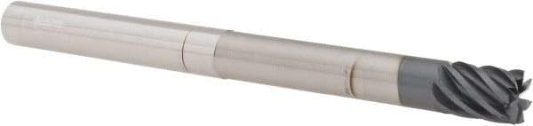 Accupro - 1/2", 5/8" LOC, 1/2" Shank Diam, 6" OAL, 7 Flute, Solid Carbide Square End Mill - Single End, AlTiN Finish, Spiral Flute, 37.50° Helix, Centercutting, Right Hand Cut, Right Hand Flute - Eagle Tool & Supply
