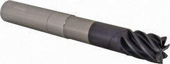 Accupro - 3/4", 1" LOC, 3/4" Shank Diam, 6" OAL, 7 Flute, Solid Carbide Square End Mill - Single End, AlTiN Finish, Spiral Flute, 37.50° Helix, Centercutting, Right Hand Cut, Right Hand Flute - Eagle Tool & Supply