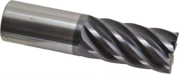 Accupro - 1", 7 Flute, Single End, Solid Carbide, 0.03" Corner Radius End Mill - 4" OAL, 37° Helix, Right Hand Flute, 2" LOC, Right Hand Cut - Eagle Tool & Supply