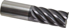 Accupro - 1", 7 Flute, Single End, Solid Carbide, 0.03" Corner Radius End Mill - 4" OAL, 37° Helix, Right Hand Flute, 2" LOC, Right Hand Cut - Eagle Tool & Supply