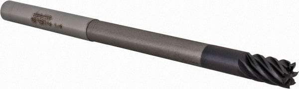 Accupro - 1/4", 3/8" LOC, 1/4" Shank Diam, 4" OAL, 7 Flute, Solid Carbide Square End Mill - Single End, AlTiN Finish, Spiral Flute, 37.50° Helix, Centercutting, Right Hand Cut, Right Hand Flute - Eagle Tool & Supply