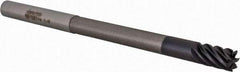 Accupro - 1/4", 3/8" LOC, 1/4" Shank Diam, 4" OAL, 7 Flute, Solid Carbide Square End Mill - Single End, AlTiN Finish, Spiral Flute, 37.50° Helix, Centercutting, Right Hand Cut, Right Hand Flute - Eagle Tool & Supply