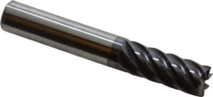 Accupro - 3/8", 7 Flute, Single End, Solid Carbide, 0.02" Corner Radius End Mill - 2-1/2" OAL, 37° Helix, Right Hand Flute, 7/8" LOC, Right Hand Cut - Eagle Tool & Supply