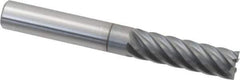 Accupro - 3/8", 1-1/4" LOC, 3/8" Shank Diam, 3" OAL, 7 Flute, Solid Carbide Square End Mill - Single End, nACRo Finish, Spiral Flute, 37.50° Helix, Centercutting, Right Hand Cut, Right Hand Flute - Eagle Tool & Supply