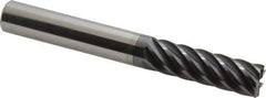 Accupro - 1/2", 7 Flute, Single End, Solid Carbide, 0.02" Corner Radius End Mill - 4" OAL, 37° Helix, Right Hand Flute, 1-5/8" LOC, Right Hand Cut - Eagle Tool & Supply