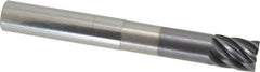Accupro - 3/4", 7 Flute, Single End, Solid Carbide, 0.03" Corner Radius End Mill - 6" OAL, 38° Helix, Right Hand Flute, 1" LOC, Right Hand Cut, 3-1/8" Extended Reach - Eagle Tool & Supply