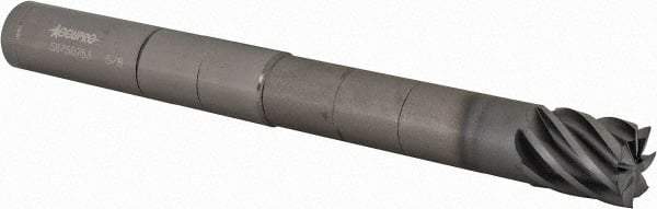Accupro - 5/8", 3/4" LOC, 5/8" Shank Diam, 6" OAL, 7 Flute, Solid Carbide Square End Mill - Single End, nACRo Finish, Spiral Flute, 37.50° Helix, Centercutting, Right Hand Cut, Right Hand Flute - Eagle Tool & Supply