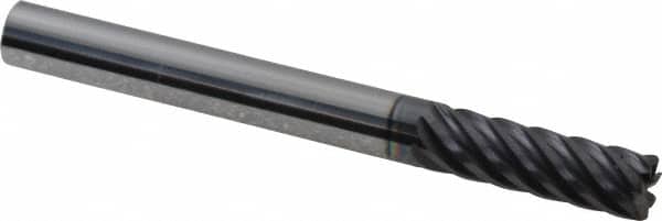 Accupro - 1/4" Diam 7 Flute Solid Carbide 0.02" Corner Radius End Mill - Eagle Tool & Supply