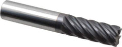 Accupro - 1/2", 7 Flute, Single End, Solid Carbide, 0.03" Corner Radius End Mill - 3" OAL, 37° Helix, Right Hand Flute, 1-1/4" LOC, Right Hand Cut - Eagle Tool & Supply